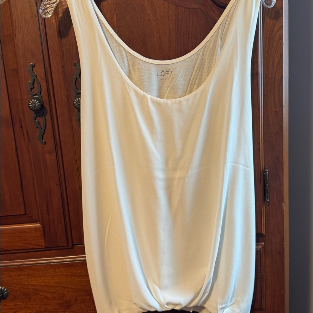 LOFT Ivory Sleeveless Blouse